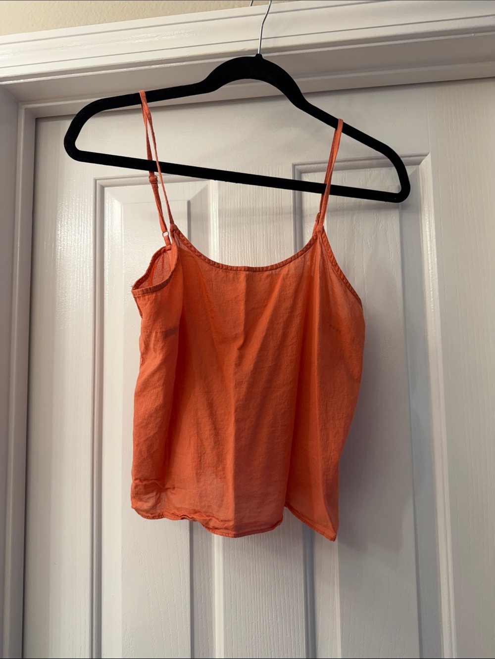 Express Orange Lace Cutout Short Sleeve Blouse - Picture 6 of 6